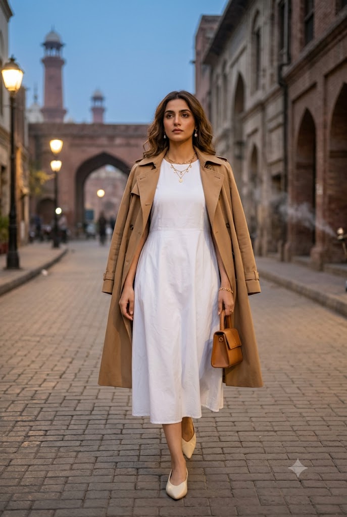 The City Evening Camel Trench Drape